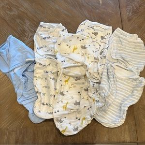 Set of 5 Wrap Swaddles Aden + Anais, Simple Joy by Carter’s 0-3 months